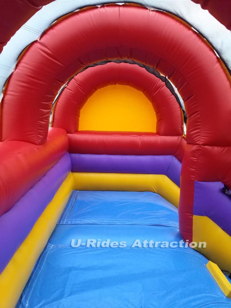 Colorful Inflatable slide with double lanes for indoor playground