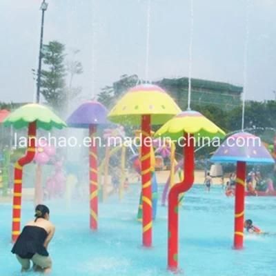 Colored Mushroom Fiberglass Water Park Spray Games