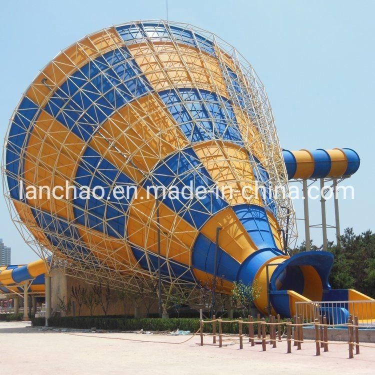 Big Yellow Fiberglass Water Slide for Water Park