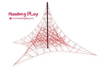 Amusement Park Outdoor Playground Expand Wire Rope Sling Spider Tower Climbing Net for Kids Nylon Rope Stainless Wire Inside