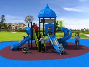 Plastic Material and Outdoor Playground Type Kids Play Equipment Slides (HD16-028B)