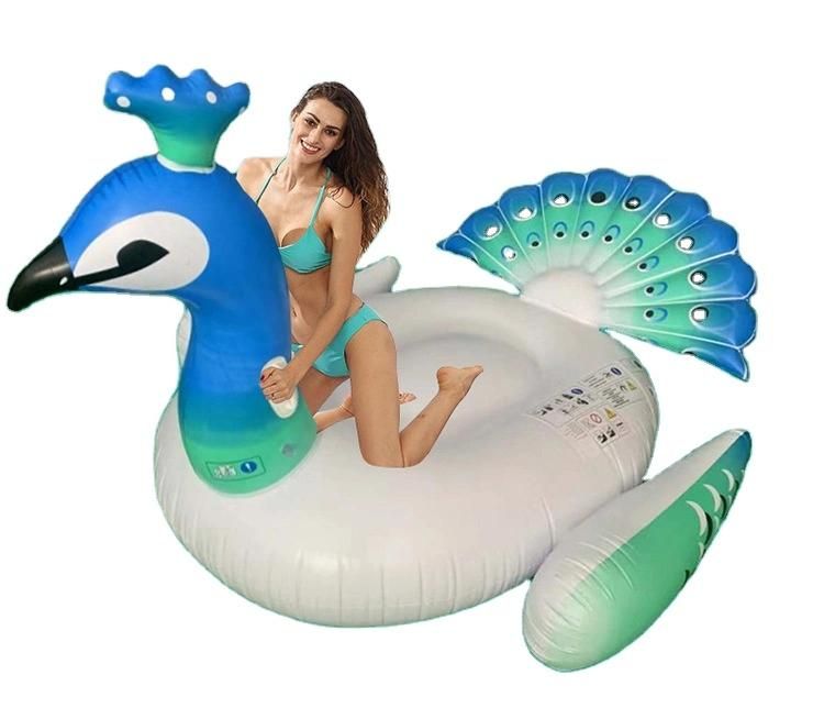 PVC Summer Outdoor Water Play Equipment Toys Inflatable Peacock Pool Float for Kids and Adult