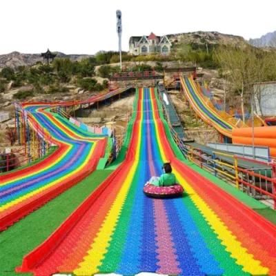 New Commercial Playground Amusement Park Equipment Rainbow Slide Outdoor Kids Plastic Slide