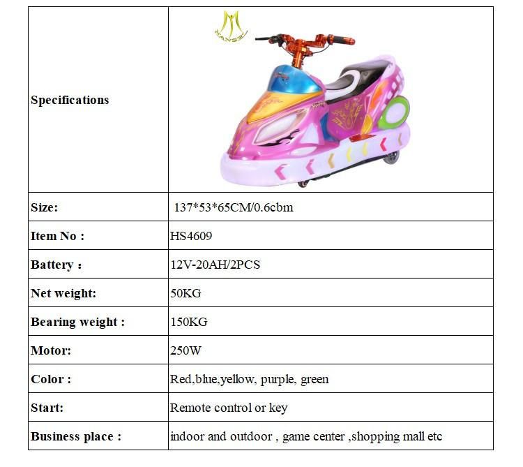 Hansel Factory Coin Operated Kids Motorbike Car Ride on for Shopping Mall