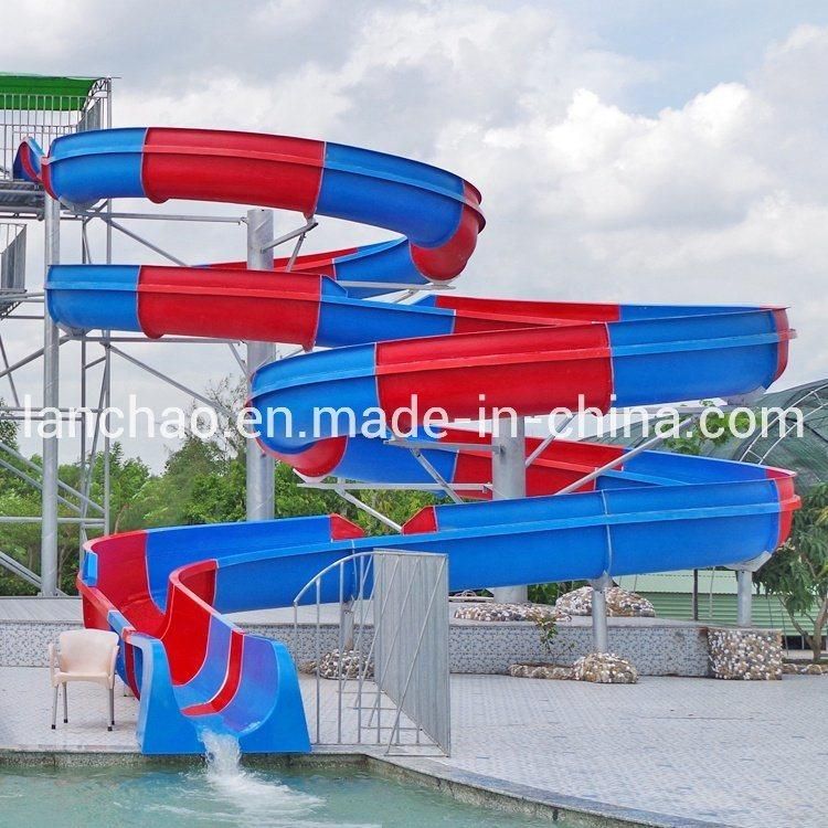 Open Fiberglass Spiral Slide for Water Park Swimming Pool