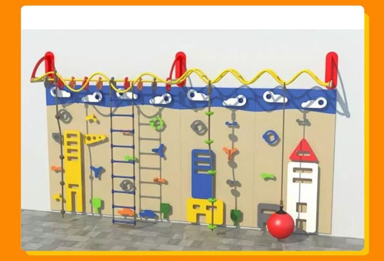 Hot Selling Customized Expand Metal Pipe Rope Net Rock Climbing Wall Panel for Toddlers