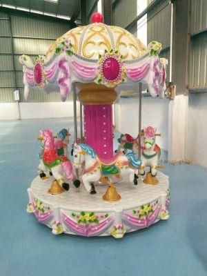 Merry Go Round Amusement Park Rides Equipment Fiberglass Horse Carousel
