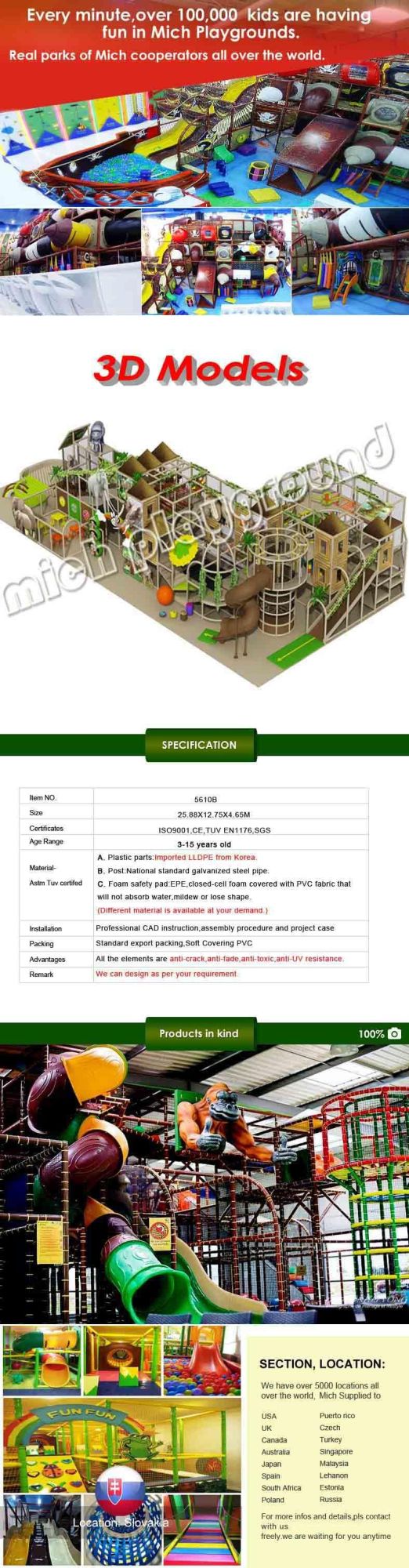 Commercial Fiberglass Indoor Playground Equipment for Home