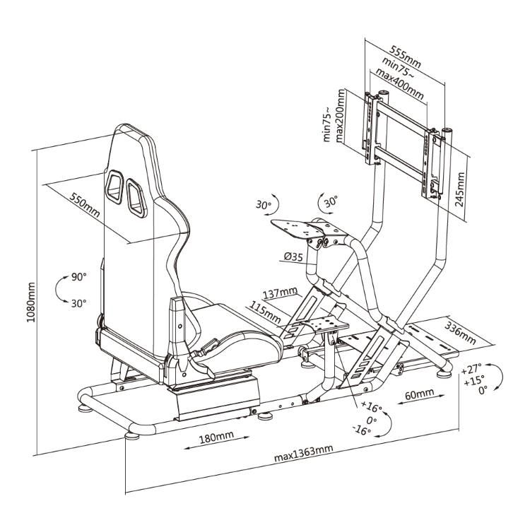 New Arrival Wholesale Racing Simulator Cockpit with Monitor Mount