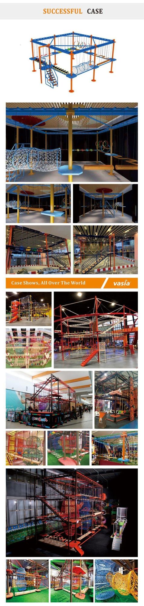 High Quality China Challenge Outdoor Kids Courage Plastic Playground Equipment Course Rope