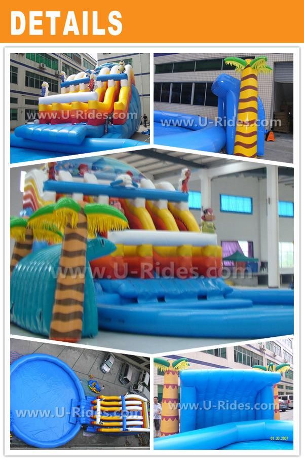 Giant toy inflatable Water Park with swimming pool and slide