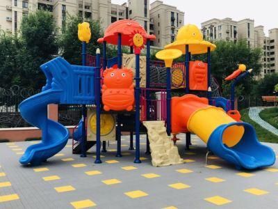 Safe Plastic Playground Material Outdoor Playground Equipment Animal Paradise Theme Slide Climbing Structure Playground