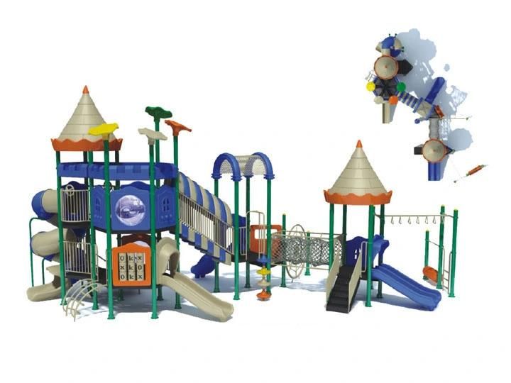 2021 Outdoor Plastic Playground Equipment Kindergarten Children Slide and Swing