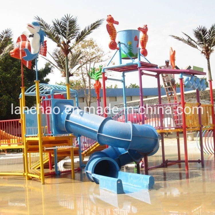 Outdoor Water Park Splash Playground with Kids Water Slide