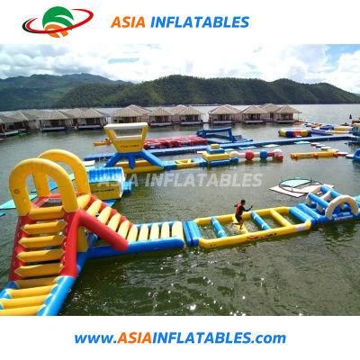 Colorful Kids Inflatable Water Parks Floating Water Slides