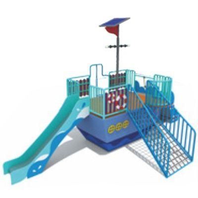 Kids Outdoor Playground Equipment Stainless Steel Slide Sailboat Shape QS100