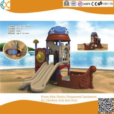 Pirate Ship Plastic Playground Equipment for Children with Ball Pool