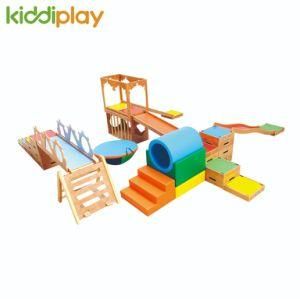 Wooden Soft Play Kids Indoor Tunnel Playground Equipment Wooden Playgrounds Junior Home Gymnastic Training Play Sets