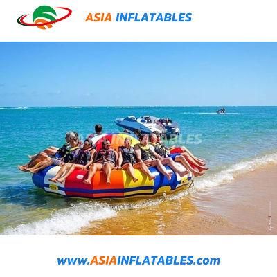 Factory Direct Inflatable Disco Boat Towable, Rotating Towable Disco Boat Water Toy