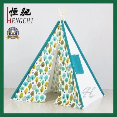 100% Cotton Canvas Indoor Family Play Kids Teepee Folding Tent