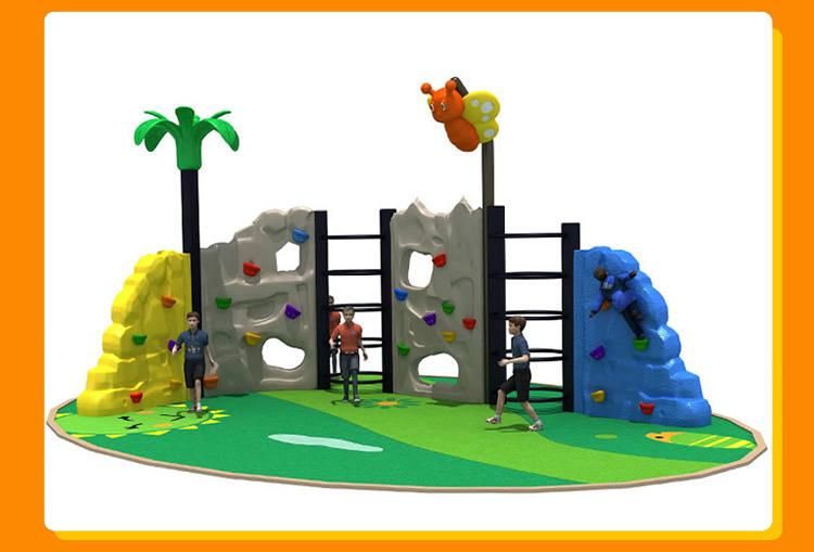 Customized Outdoor Indoor Playground Plastic Rock Climbing Wall Rope Nets Fitness Equipment