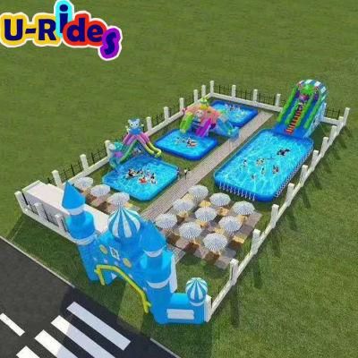 water park Frame Pool with Inflatable Slide