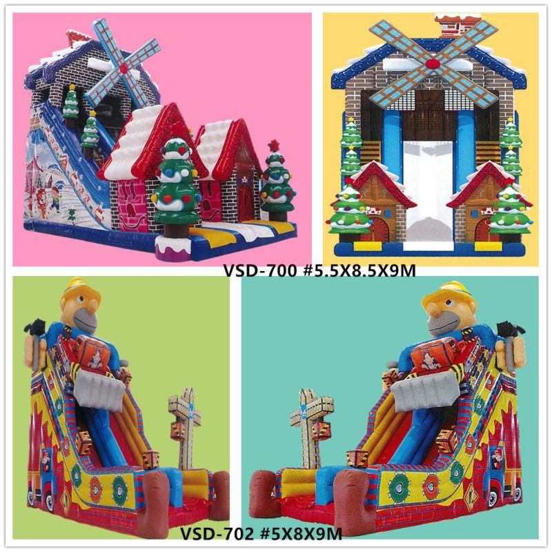 Commercial Amusement Park Inflatable Bouncy Castle with Slide