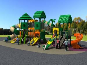 Plastic Material and Outdoor Playground Type Kids Play Equipment Slides (HD16-033A)