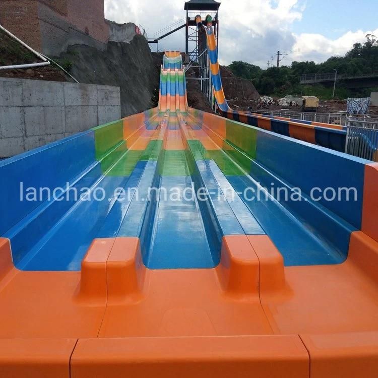 Large Water Theme Park Equipment High Speed Rainbow Water Slide