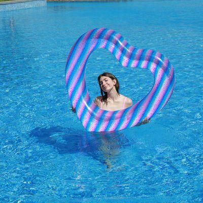 New Design PVC Summer Water Play Toys Inflatable Swimmin Pool Heart Swim Ring