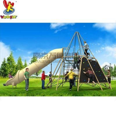 Outdoor Plastic Slide Commercial Rope Playground Equipment