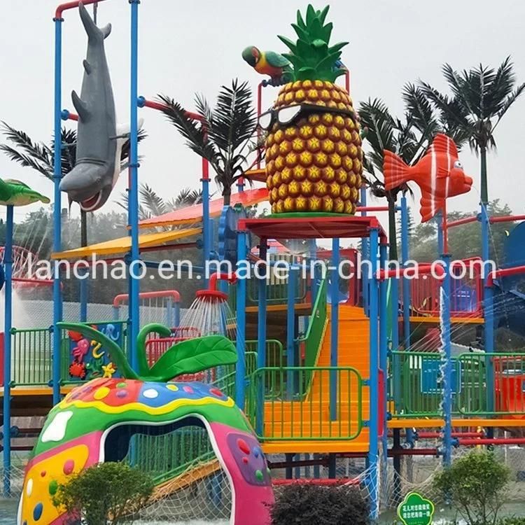 Outdoor Playground Water Park House with Slide