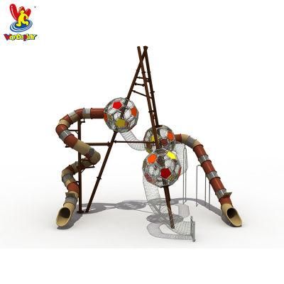 Football Tower Kids Play Public Plastic Slide Amusement Park Outdoor Playground Equipment