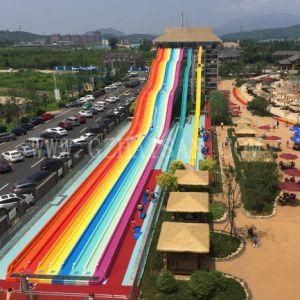 Big Fiberglass Water Park Slides Rainbow Slide for Sale by Water Park Slide Factory