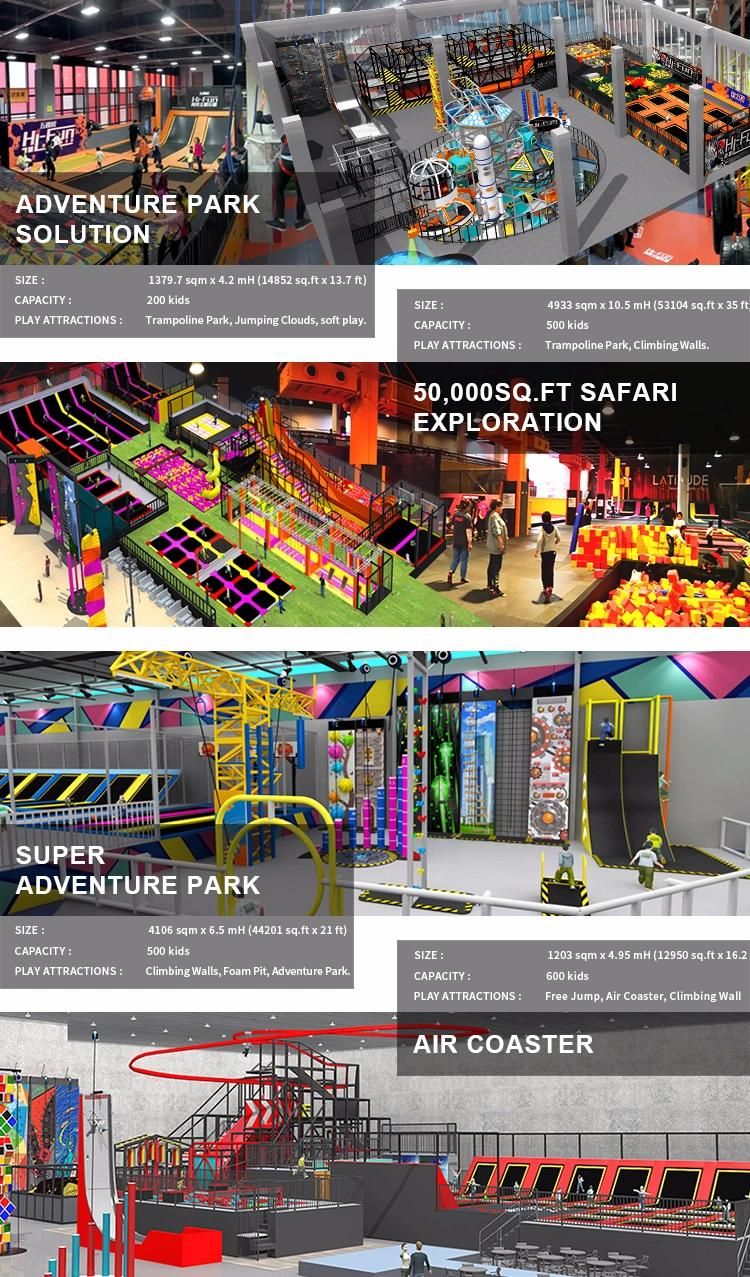 1000sqm Indoor Sports Adults Fun Park Commercial Trampoline Park