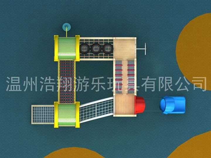 Attractive Children Climbing Wooden Outdoor Playground with Net