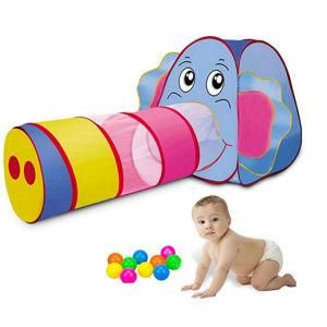 Kid Pop up Play Tunnel Tent with Elephant Ball Pool