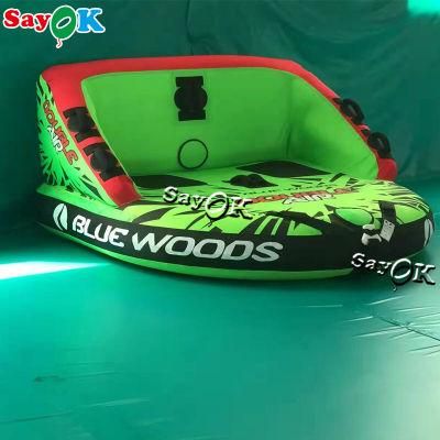 Green Water Ski Boat PVC Inflatable Flying Tug 3 Person Water Towable Sofa Toys Special Price