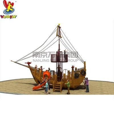 Outdoor Kids Slide Playground Kids Wood Corsair Boat Toy Outdoor Equipment