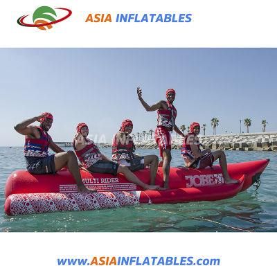 Single Row 5 Persons Inflatable Water Banana Boat for Sea / Lake Sport Game