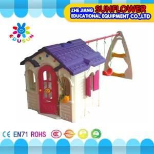 Loving Chocolate Combination Swing Play House Kids Plastic Playhouse Indoor Playground Equipment (XYH-0140)