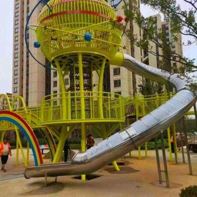 Children&prime;s Outdoor Playground Equipment Community Stainless Steel Slide Climbing Net