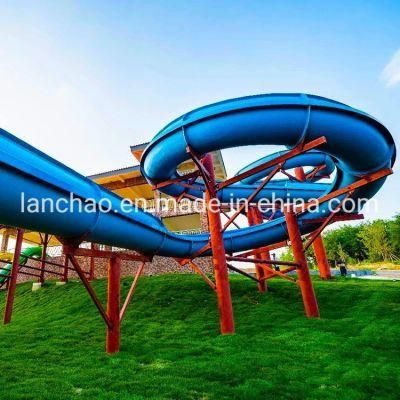 Blue Open Spiral Tube Slide for Water Park