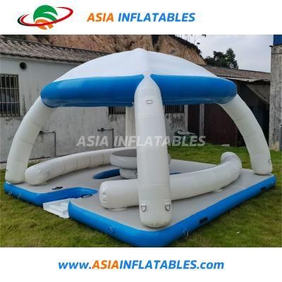 Inflatable Boat Tent Sun Shelter Lounge Platform Inflatable Floating Sun Deck Party