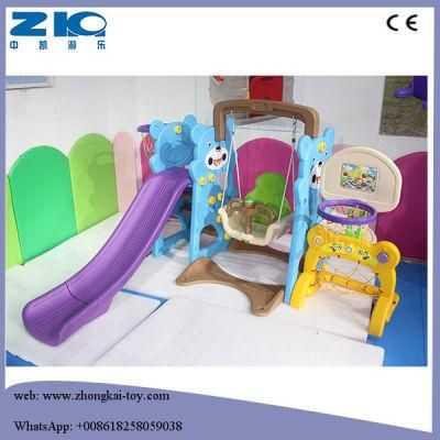 Panda Plastic Slide with Swing and Basketball