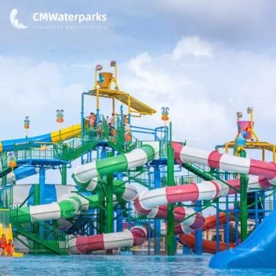Customizable Water Park Fiberglass Water Slide Water House Aqua Tower Water Games