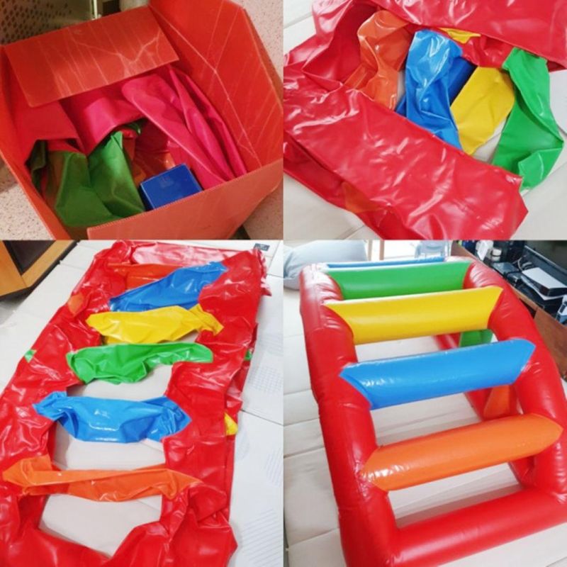Air Sealed 4 Seats Inflatable Pirate Ship Seesaw Air Bouncer Seesaws Outdoor/Indoor Boat Games Inflatable Viking Seesaw for Kids