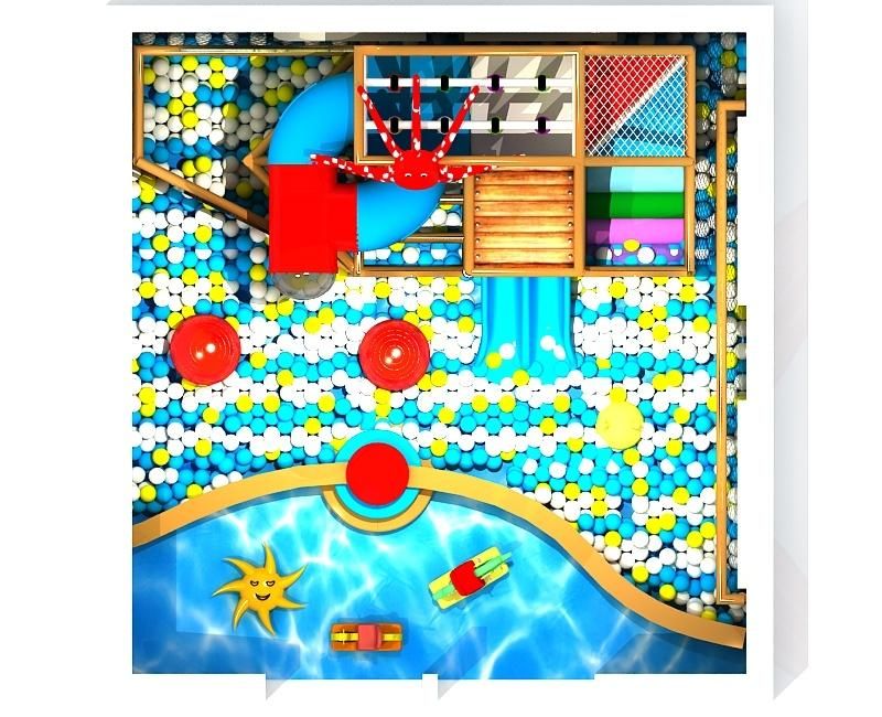 Mini Pirate Style Indoor Playground, Children′s Ocean Ball Pool