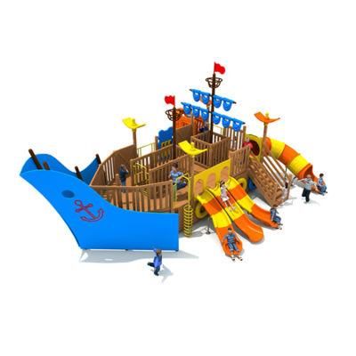 Children Wooden Pirate Ship Series Theme Outdoor Playground Equipment