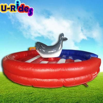 Shark rodeo ride for mechanical bull rodeo game